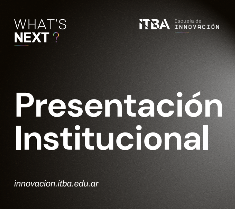 Botón de descarga del pdf "Presentación Institucional" de What's Next 2023